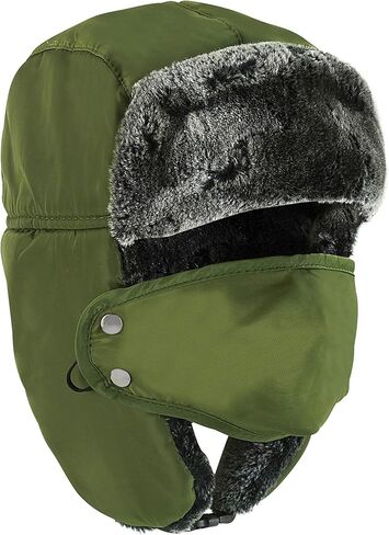 قناع وجه شتوي للرجال - قبعة على الطراز الروسي أوشانكا، جندي، قبعات الصياد للرجال والنساء - قناع تزلج مقاوم للرياح in Kuwait