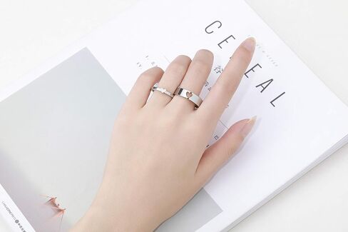 LAVUMO Matching Heart Promise Rings for Couples I Love You Engagement Wedding Ring Band Sets for Him and Her Stainless Steel High Polished Comfort Fit in Kuwait