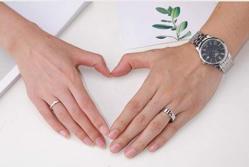 LAVUMO Matching Heart Promise Rings for Couples I Love You Engagement Wedding Ring Band Sets for Him and Her Stainless Steel High Polished Comfort Fit in Kuwait