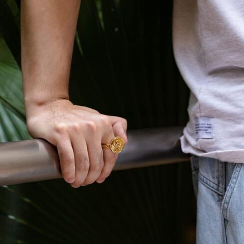 خاتم التنين هاوس كينج فيسيريس سيجيل كريست ثلاثي الرؤوس اكسسوار تنكري نسخة طبق الاصل مجوهرات للرجال، معدن غير ثمين، بدون احجار كريمة, معدن, لا أحجار كريمة in Kuwait