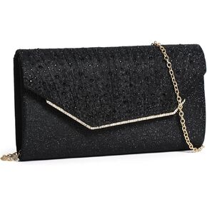 DETARA Women Evening Bags Glitter Sequins Clutch Purses for Women Shiny Envelope Handbag Formal Wedding Party Prom Purse