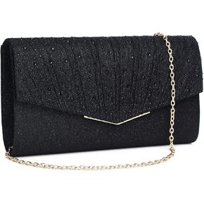 DETARA Women Evening Bags Glitter Sequins Clutch Purses for Women Shiny Envelope Handbag Formal Wedding Party Prom Purse