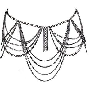 CHRAN Women's Tassel Waist Chain Gold Multi layered Body Chain Beach Belly Chain Sexy Party Jewelry