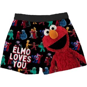 BRIEF INSANITY Sesame Street Comfortable Fit Boxer Shorts | Funny & Cute Sesame Street Graphic Print Boxers for Women & Men