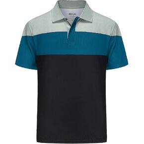 TIHEEN Mens Polo Shirts Short Sleeve Moisture Wicking Preformance Golf Shirts Big and Tall in Kuwait