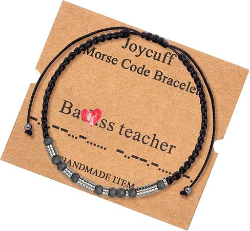 JoycuFF ملهمة مورس كود أساور تحفيزية الشجاعة عيد ميلاد عيد الشكر هدايا عيد الميلاد للنساء في سن المراهقة الفتيات صديق التفاف ستراند سوار مجوهرات مطرز لها in Kuwait