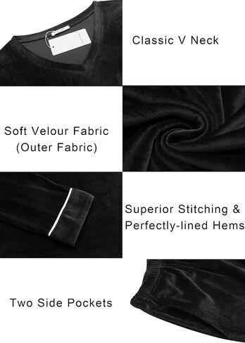 Ekouaer Couples Matching Pajamas Sets Velvet PJs Set for Men and Women Velour Long Sleeve Sleepwear S-XXL in Saudi Arabia