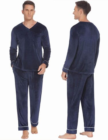Ekouaer Couples Matching Pajamas Sets Velvet PJs Set for Men and Women Velour Long Sleeve Sleepwear S-XXL in Saudi Arabia