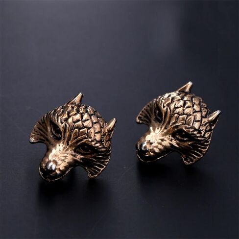 Retro Lion Animal Pin Brooch for Men Women Punk Buck Suit Tie Lapel Pin Cool Animal Bull Eagle Lion Wolf Head Collar Brooch Safety Pin Christmas Gifts in Kuwait