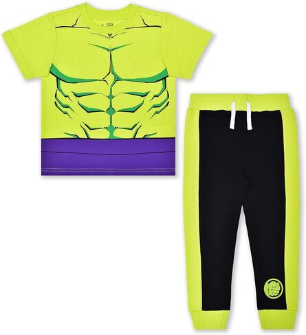 Marvel Avengers Boys’ Captain America, Thor, Hulk or Iron Man T-Shirt and Jogger Set for Toddler and Little Kids in Saudi Arabia