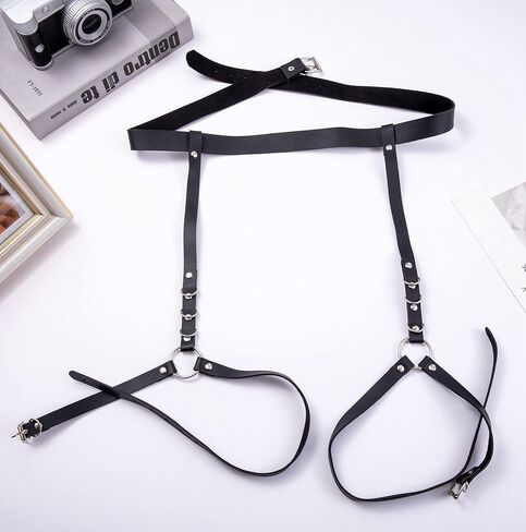 LOREMOW 2 قطعة حزام الخصر من الجلد الشرير للنساء حزام البطن والفخذ والساق سلسلة ملحقات سلسلة الجسم للنوادي الليلية in Kuwait