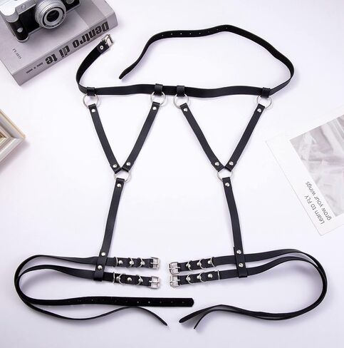 LOREMOW 2 قطعة حزام الخصر من الجلد الشرير للنساء حزام البطن والفخذ والساق سلسلة ملحقات سلسلة الجسم للنوادي الليلية in Kuwait