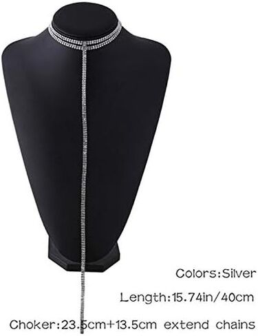 Blindery Rinestone Body Chains Sexy Body Jewelry Layered Body Necklace Crystal Choker Body Necklace Nightclub Party Waist Chain for Women and Girls in Saudi Arabia