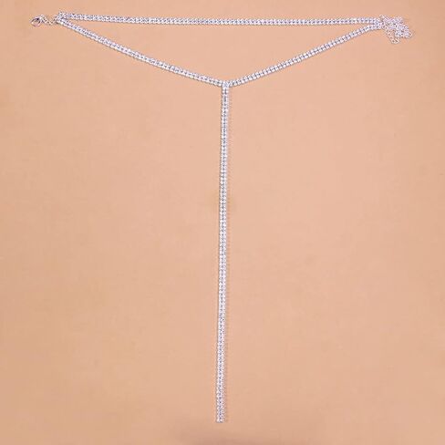 Blindery Rinestone Body Chains Sexy Body Jewelry Layered Body Necklace Crystal Choker Body Necklace Nightclub Party Waist Chain for Women and Girls in Saudi Arabia