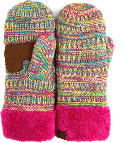 C.C Women Thick Knit Faux Fur Sherpa Fleece Lined Warm Winter Gloves Mittens (CG-36)(MT-008,25,715,816,1816,6245) in Kuwait