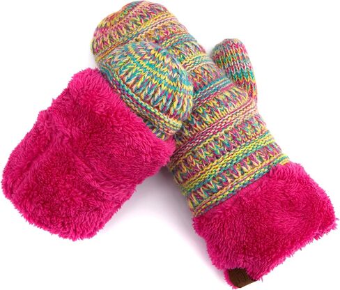 C.C Women Thick Knit Faux Fur Sherpa Fleece Lined Warm Winter Gloves Mittens (CG-36)(MT-008,25,715,816,1816,6245) in Kuwait