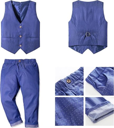 Nwada Boys Suit Set Formal Dress Shirt with Bow Tie, Slim Vest and Pants Toddler Boy Clothes Suits in Saudi Arabia