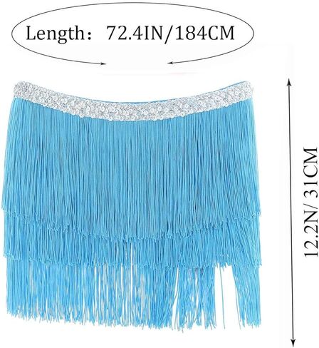 KAKACO هامش تنورة البطن الترتر شرابة تنورة رقص قصيرة البطن وشاح الورك الهذيان التنانير الطرف للنساء والفتيات in Kuwait