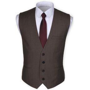 Ruth&Boaz Men's 3Pockets 4Button Business Suit Vest