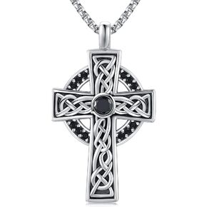 925 Sterling Silver Religious Cross Pendant Necklace Jewelry Gifts for Men Women