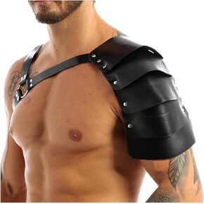 Joukavor Gothic Shoulder Armor for Men Adjustable Faux Leather Steampunk Harness Costume Halloween Cosplay