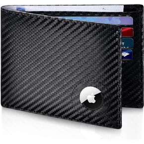 محفظة رجالية لـ Apple AirTag، محفظة RFID تحجب الحد الأدنى من الجيب الأمامي، محفظة كبيرة ثنائية الطي للرجال تحجب RFID مع نوافذ لبطاقة الهوية in Kuwait