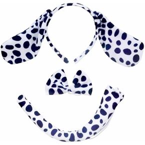 مجموعة زي ماكفاديون مع عصابات رأس أذن الكلب، وربطة عنق، وذيل لأزياء عيد الميلاد والهالوين والعام الجديد أو ديكور الحفلات in Kuwait