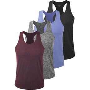Vislivin Workout Tank Tops for Men Quick Dry Y-Back Tanks Bodybuilding Sleeveless Shirts-4 Packs