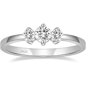 Mameloly 925 خاتم زفاف من الفضة الاسترليني للنساء التراص مكعب مستدير من الزركونيوم تشيكوسلوفاكيا خواتم الخطوبة لمقاسها 4-10 in Kuwait