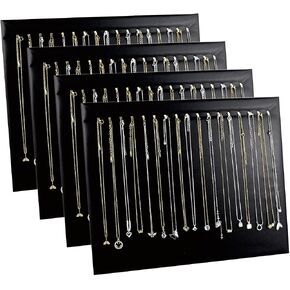 Tellyouwin 4PCS Black Velvet Necklace Display Stands for Selling Jewelry Necklace Display Stand with 17 Hooks Velvet Necklace Jewelry Organizer/Tray/Pad/Showcase/Display case in Kuwait