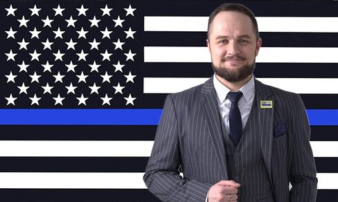 HAFILO دبوس معدني صغير مستطيل على شكل علم الشرطة الأمريكية، دبوس رفيع باللون الأزرق، دبوس كبير لدعم إنفاذ القانون in Kuwait