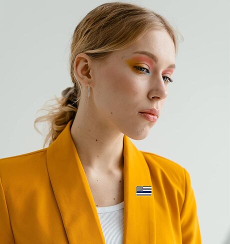 HAFILO دبوس معدني صغير مستطيل على شكل علم الشرطة الأمريكية، دبوس رفيع باللون الأزرق، دبوس كبير لدعم إنفاذ القانون in Kuwait