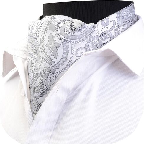 GUSLESON Men's Cravat Self Tie Paisley Jacquard Woven Floral Luxury Ascot in Saudi Arabia