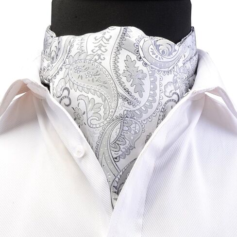 GUSLESON Men's Cravat Self Tie Paisley Jacquard Woven Floral Luxury Ascot in Saudi Arabia