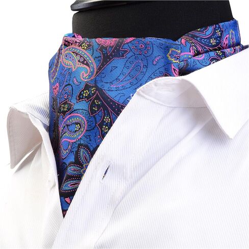 GUSLESON Men's Cravat Self Tie Paisley Jacquard Woven Floral Luxury Ascot in Saudi Arabia