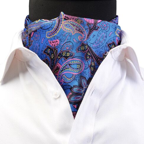 GUSLESON Men's Cravat Self Tie Paisley Jacquard Woven Floral Luxury Ascot in Saudi Arabia