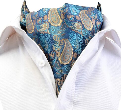 GUSLESON Men's Cravat Self Tie Paisley Jacquard Woven Floral Luxury Ascot in Saudi Arabia