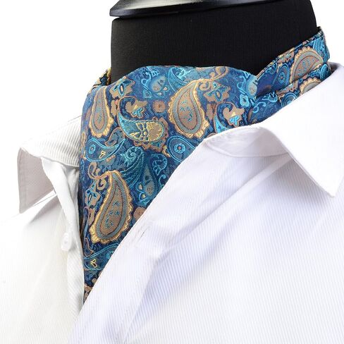 GUSLESON Men's Cravat Self Tie Paisley Jacquard Woven Floral Luxury Ascot in Saudi Arabia
