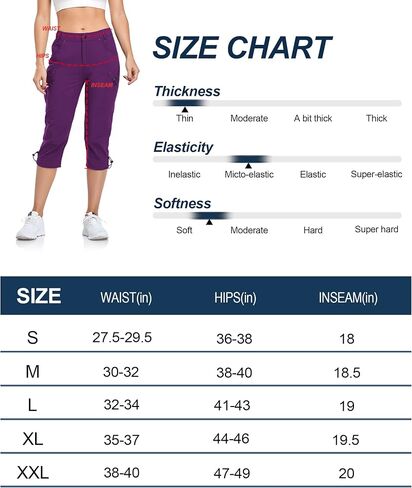 GymBrave Women's Hiking Cargo Pants Quick Dry Outdoor Camping Capris Water Resistant UPF 50 with Zipper Pockets in Saudi Arabia