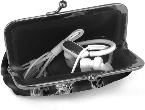 محفظة نقود معدنية للنساء من مكسيكان شوجر سكل آند بلاك كاتس ، حقيبة تغيير صغيرة مع مشبك إغلاق القبلة in Kuwait