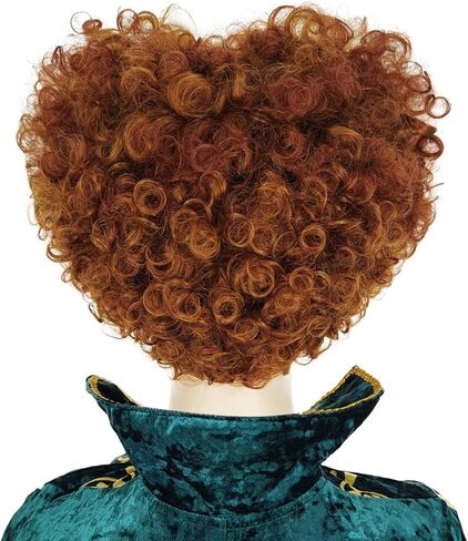 شعر مستعار ميلديسو وينيفريد ساندرسون، شعر مستعار بني لزي ساندرسون، شعر مستعار قصير للنساء من أجل Hocus Pocus Sanderson Sisters، شعر مستعار لطيف للحفلات M120BR1 in Kuwait