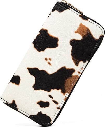 Nabegum Cow Print Wallet Cow Stuff Gifts for Women Ladies Slim Purse Credit Card Holder in Saudi Arabia