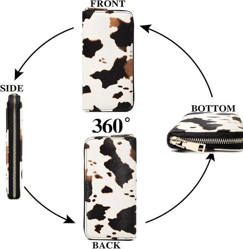 Nabegum Cow Print Wallet Cow Stuff Gifts for Women Ladies Slim Purse Credit Card Holder in Saudi Arabia