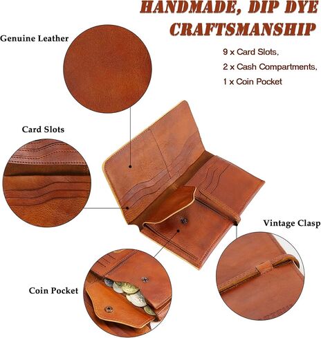 LETEULO Wallets for Women Genuine Leather Card Organizer Dip Dye Coin Purse Ladies Ultrathin Wallets in Saudi Arabia
