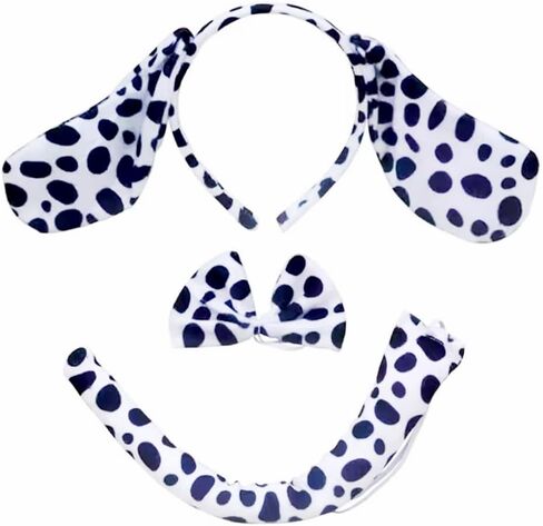 مجموعة زي ماكفاديون مع عصابات رأس أذن الكلب، وربطة عنق، وذيل لأزياء عيد الميلاد والهالوين والعام الجديد أو ديكور الحفلات in Kuwait