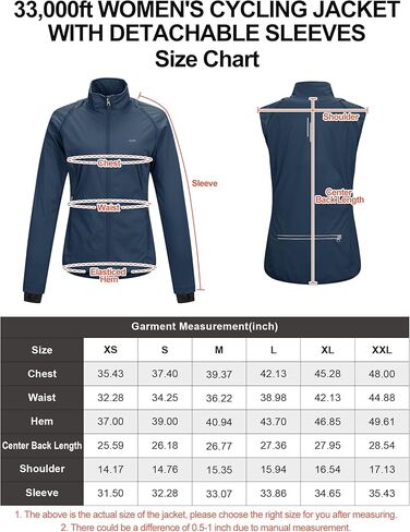 33,000ft نسائي بسحاب خفيف الوزن رياضي للتمرين اليوغا ركوب الدراجات المسار سترة الجري مقاوم للماء ضد الرياح عاكس in Kuwait