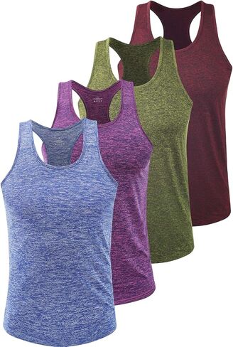 Vislivin Workout Tank Tops for Men Quick Dry Y-Back Tanks Bodybuilding Sleeveless Shirts-4 Packs in Kuwait
