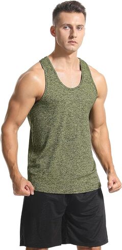 Vislivin Workout Tank Tops for Men Quick Dry Y-Back Tanks Bodybuilding Sleeveless Shirts-4 Packs in Kuwait