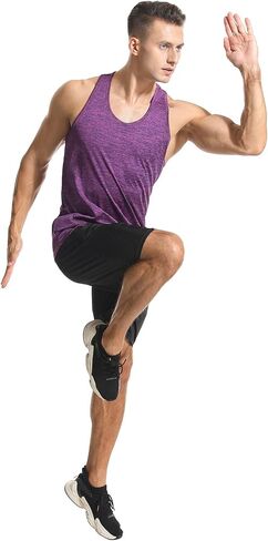 Vislivin Workout Tank Tops for Men Quick Dry Y-Back Tanks Bodybuilding Sleeveless Shirts-4 Packs in Kuwait