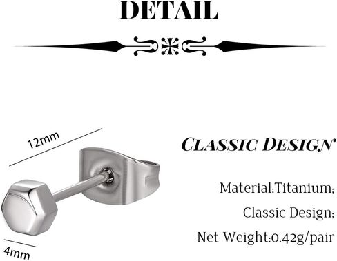 TGNEL Pure Titanium Earrings Studs Nickel-Free Hypoallergenic Earrings for Sensitive Ears, Dainty Hexagon/Triangle/Square/Rectangle Geometric Stud Earrings for Women Men in Kuwait